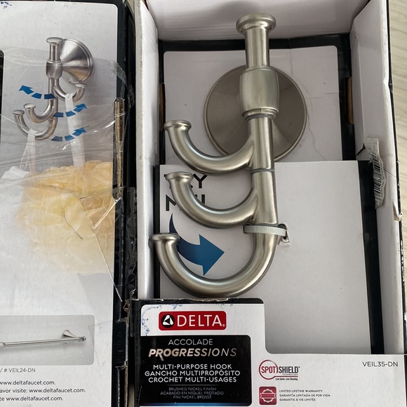 NWT Delta multi purpose hook - brushed nickel (Accolade / Progressions) - Picture 4 of 5
